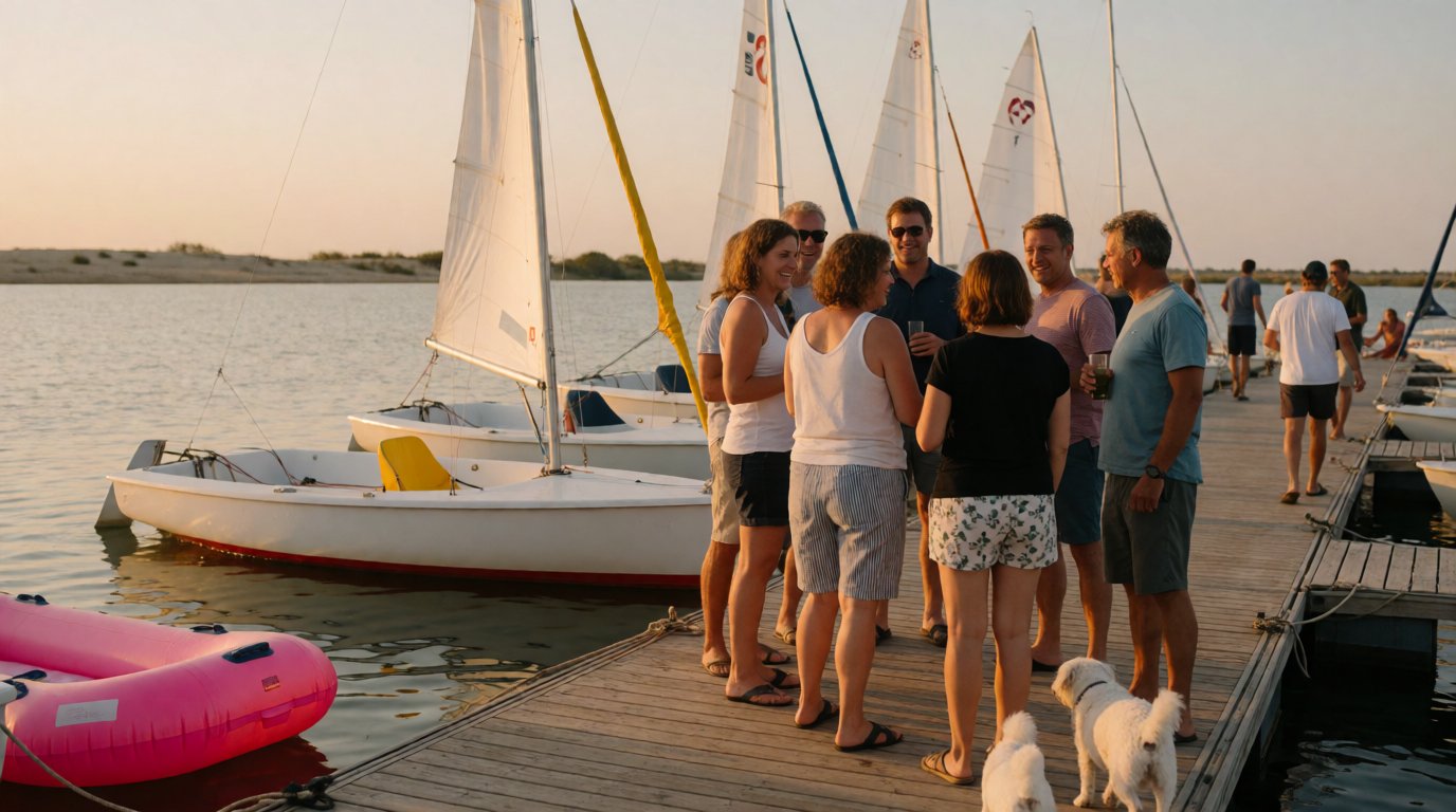 Miembros juntos en el puerto tras un día de vela (foto provisional)